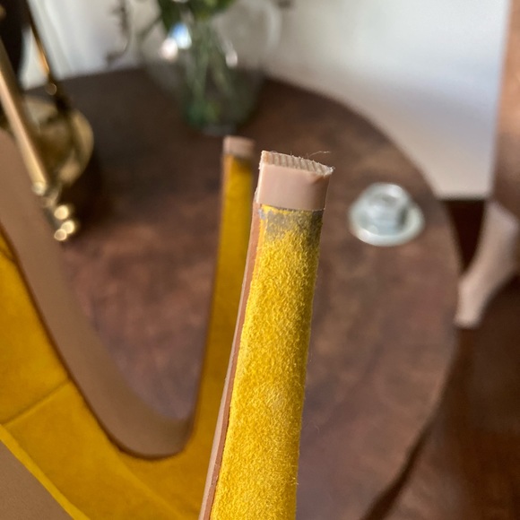 ALDO SHOES Yellow Suede Stilettos Pumps Genuine Leather 4 inch heels - Picture 6 of 11